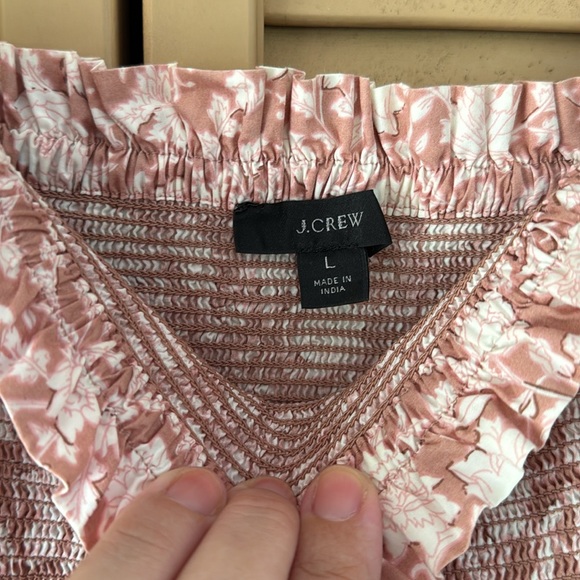 EUC J. Crew Blockprint Spaghetti Strap Sundress, L, Rose - Picture 4 of 5